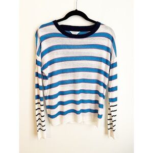 Splendid x Gray Malin Striped Blue and White Sweater